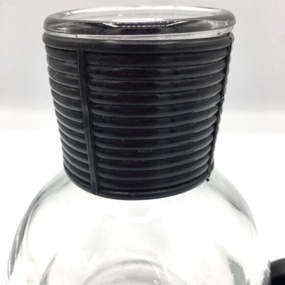 Vintage Glasbake USA Coffee Tea Hottle Black Banded Neck & Lid - Picture 11 of 15